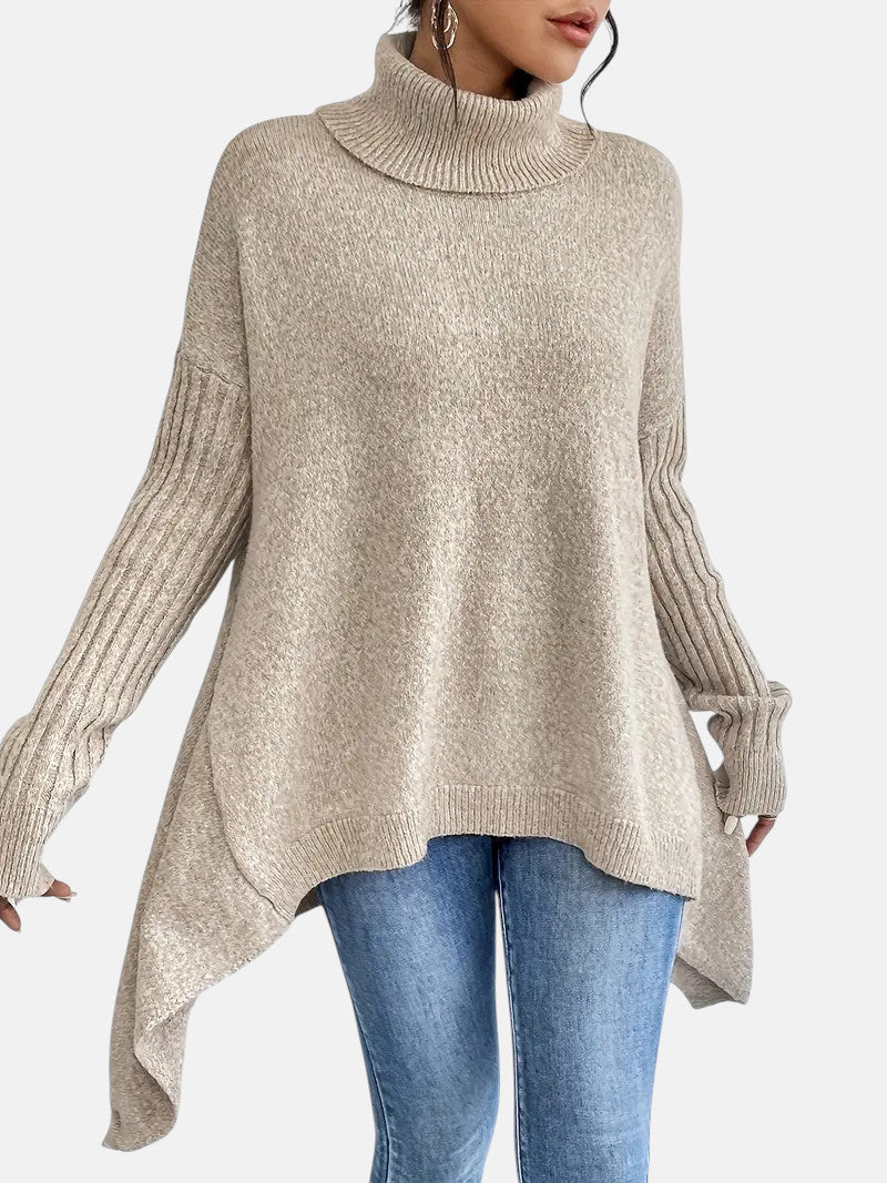 Josefina | Jersey oversize de cuello alto y corte largo