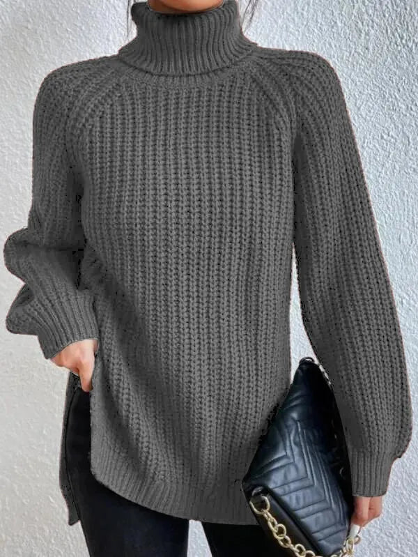 Zoe | Jersey de cuello alto suave y holgado