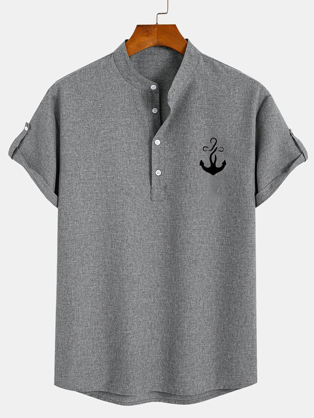 Sabino | Camisa de manga corta con cuello mao