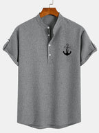Sabino | Camisa de manga corta con cuello mao