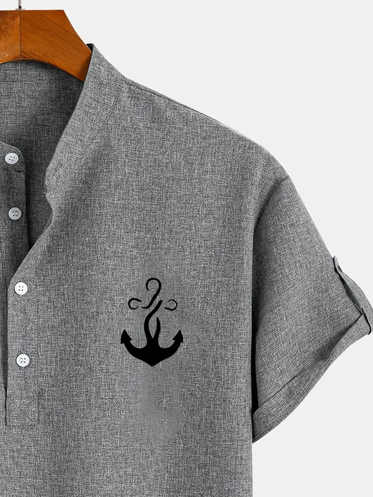 Sabino | Camisa de manga corta con cuello mao