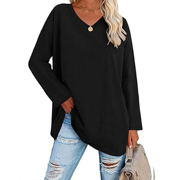 Anabel | Jersey con cuello de pico y corte holgado