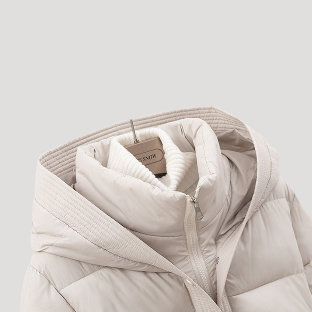 Mónica | Chaqueta acolchada con capucha y cinturón