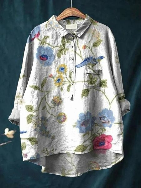 Olalla | Blusa vintage floral de aire francés