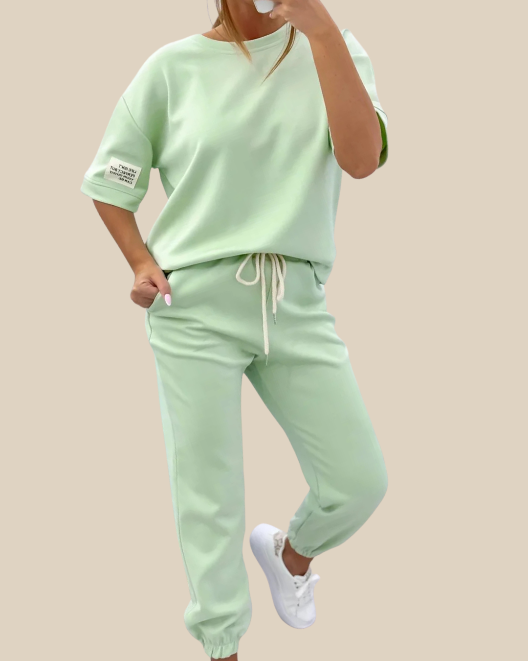 Aitziber | Conjunto de estar por casa con pantalón de cordón