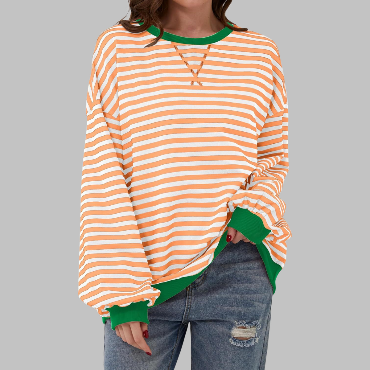Elia | Sudadera de rayas con cuello redondo