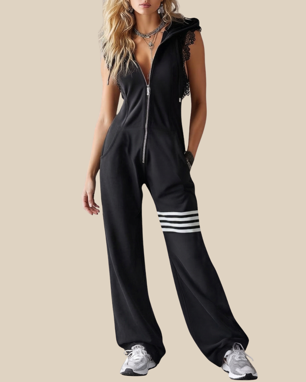 Abby | Sport Luxe Kapuzen-Jumpsuit