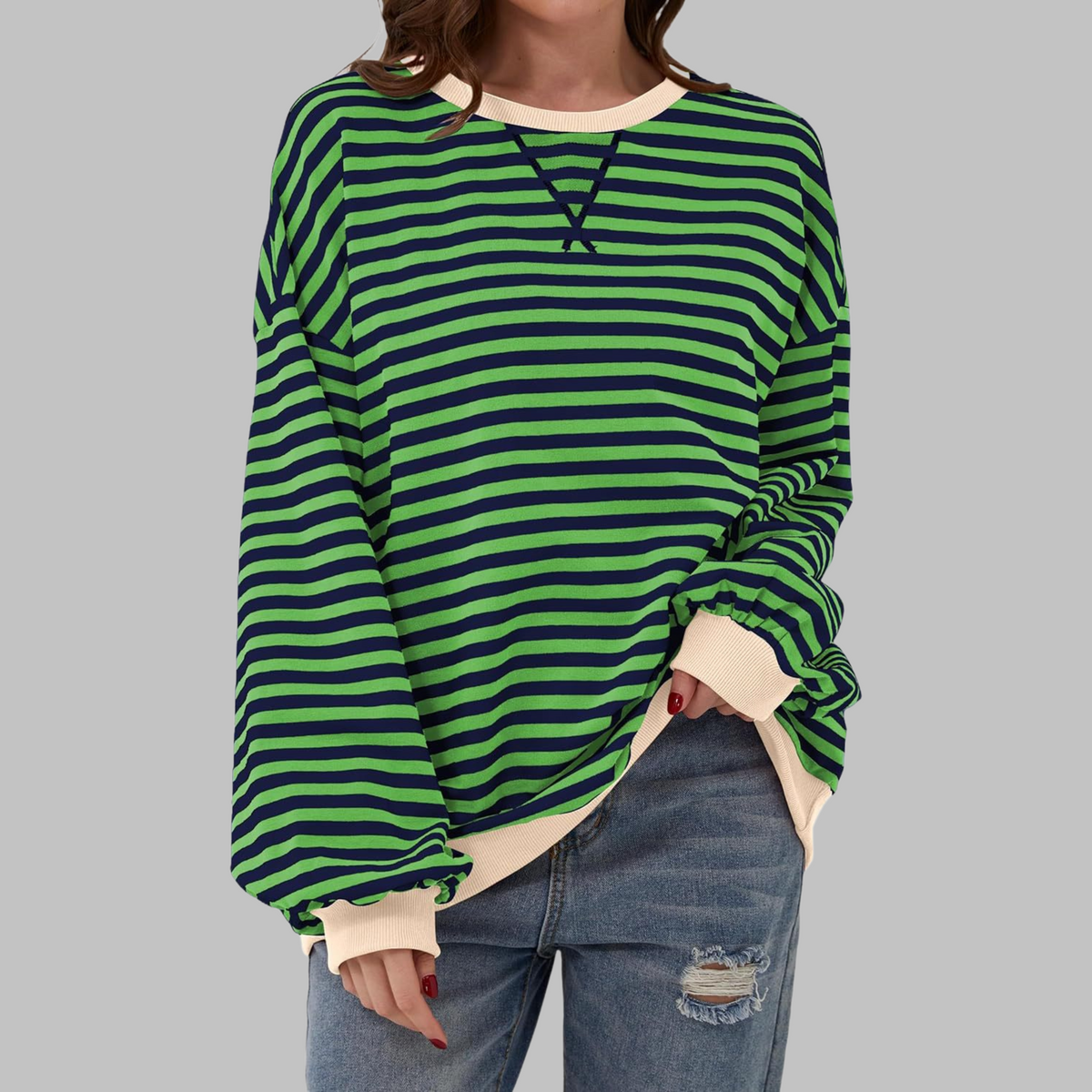Elia | Sudadera de rayas con cuello redondo