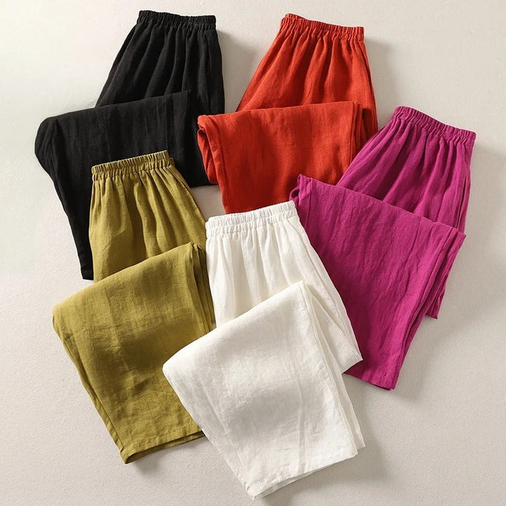 Amalia | Pantalón ligero de verano de algodón y lino