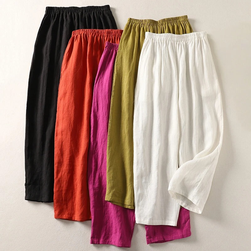 Amalia | Pantalón ligero de verano de algodón y lino