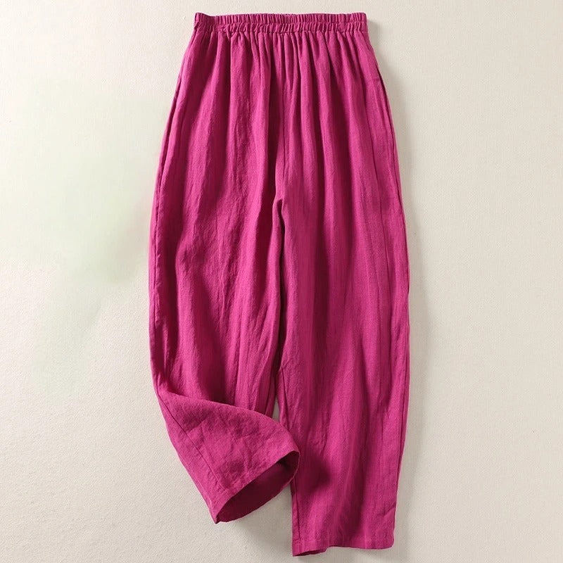 Amalia | Pantalón ligero de verano de algodón y lino