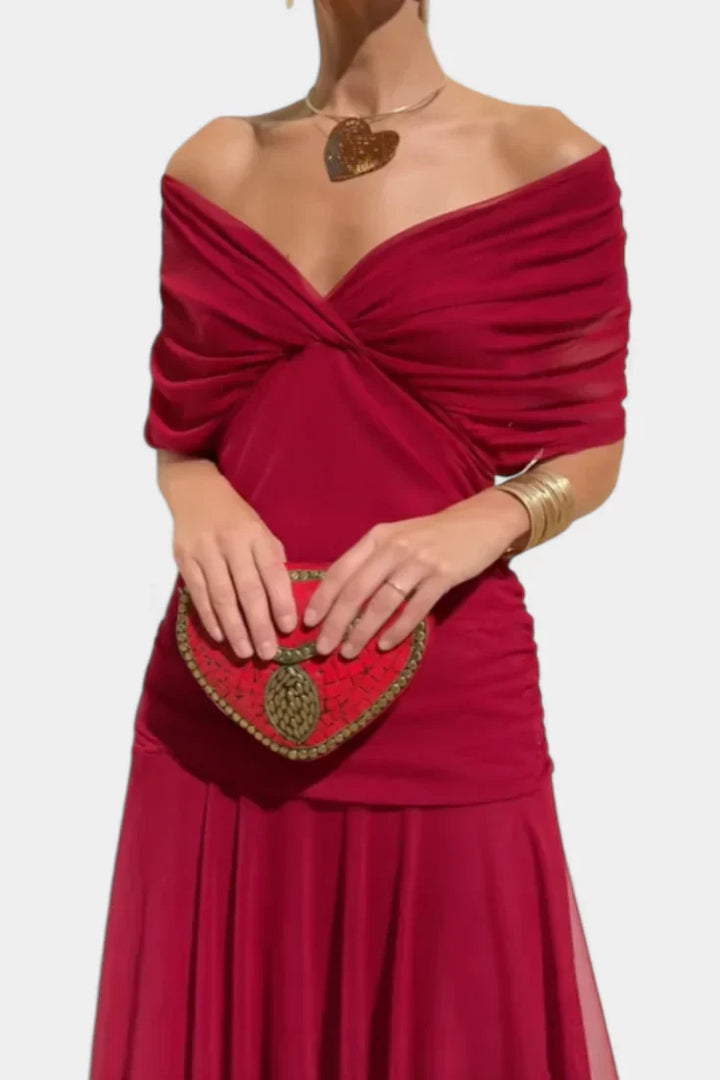 Inés | Vestido largo floral con escote en V