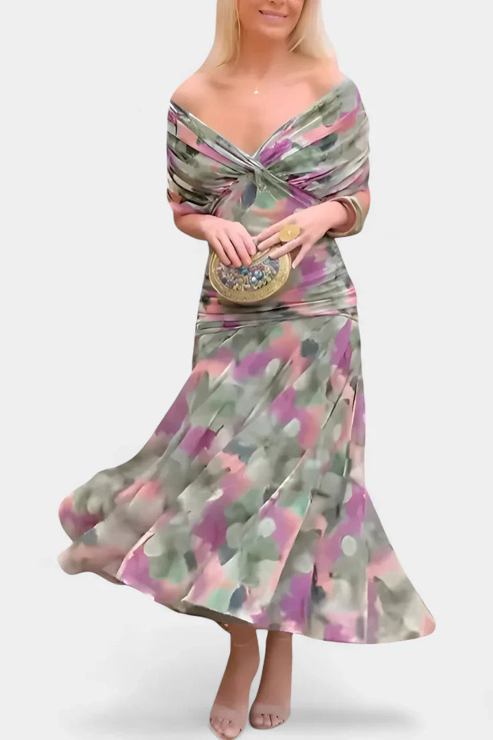Inés | Vestido largo floral con escote en V