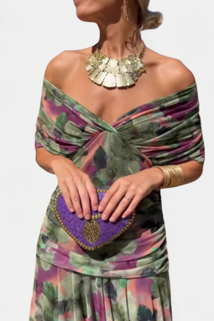 Inés | Vestido largo floral con escote en V