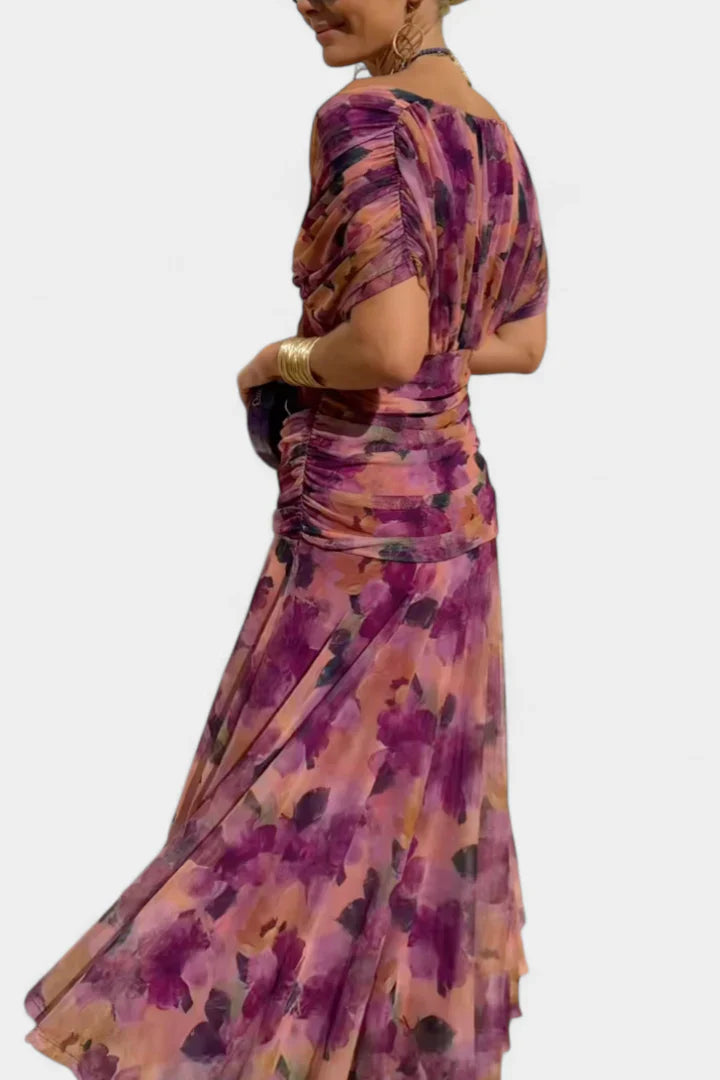 Inés | Vestido largo floral con escote en V