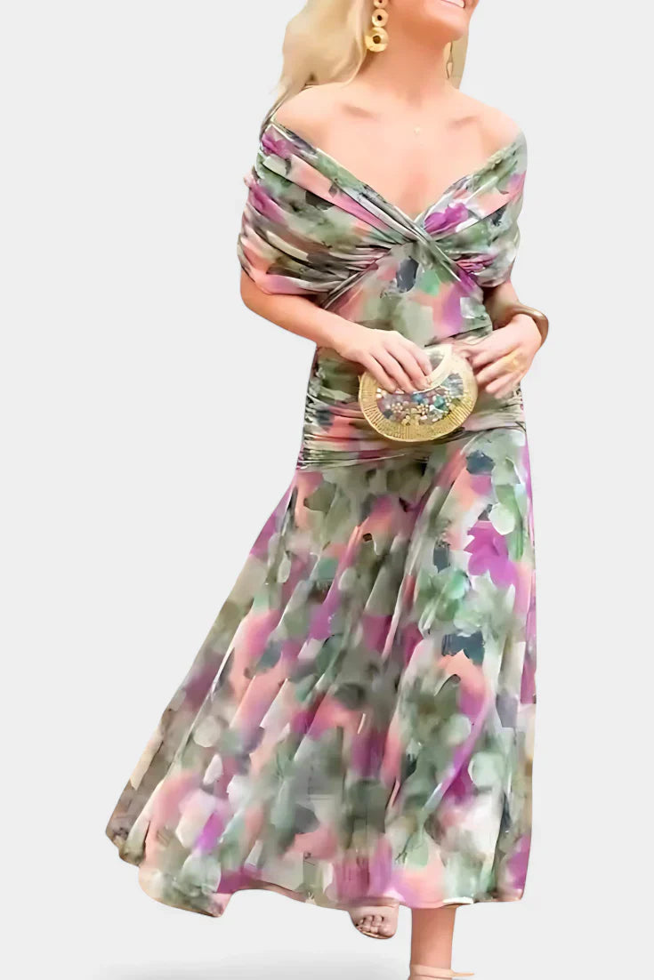 Inés | Vestido largo floral con escote en V