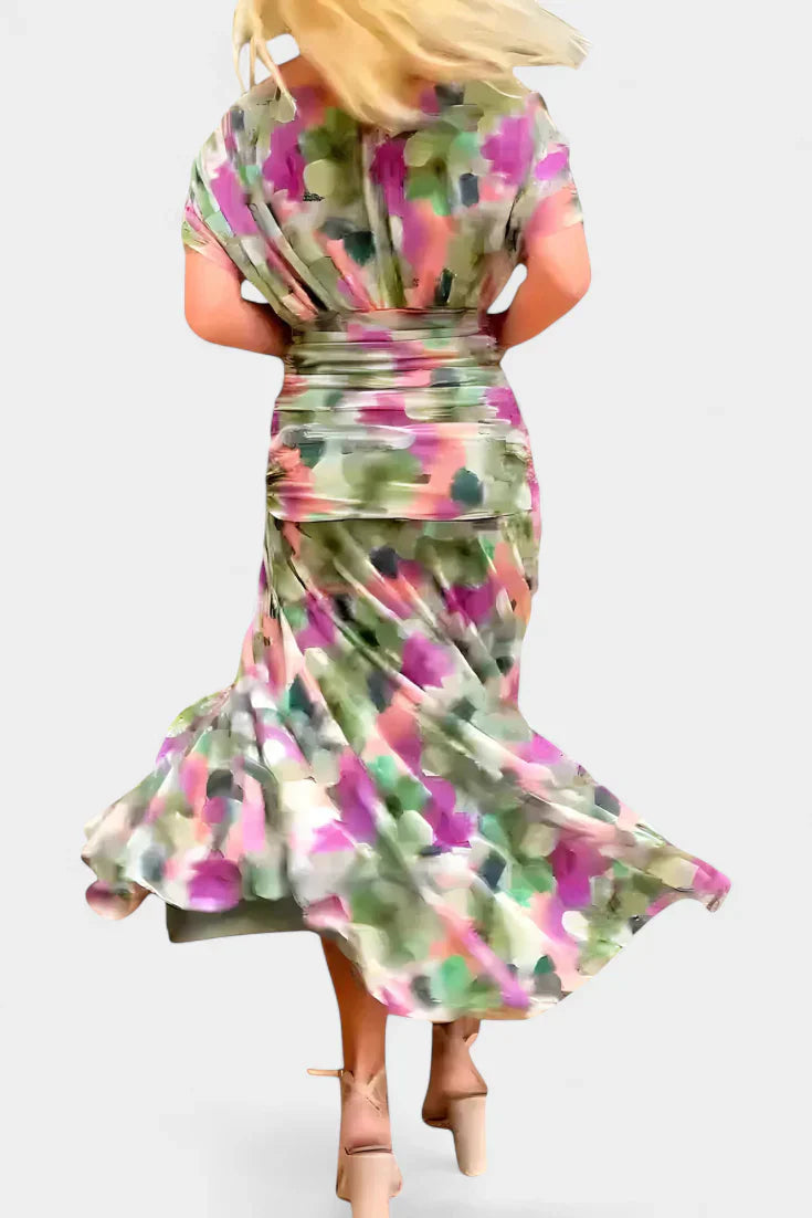 Inés | Vestido largo floral con escote en V