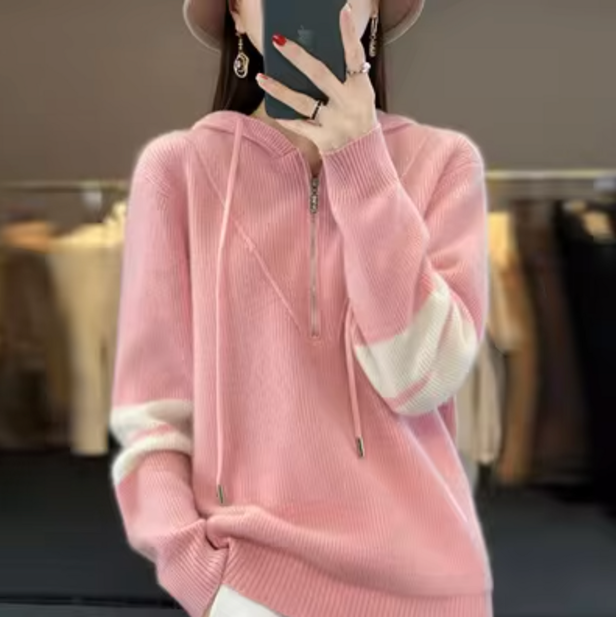 Josefa | Sudadera con capucha y mangas a rayas