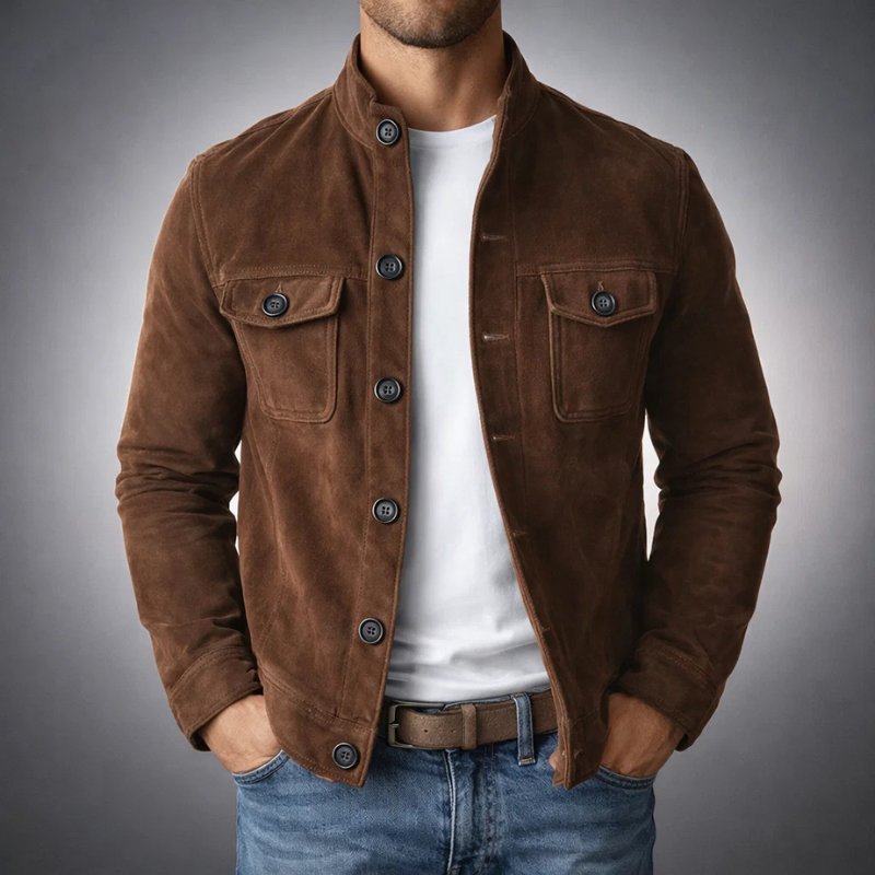 Damián | Chaqueta efecto ante de corte militar