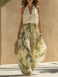 Liara | Conjunto vaporoso de dos piezas con estampado floral