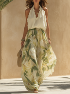 Liara | Conjunto vaporoso de dos piezas con estampado floral