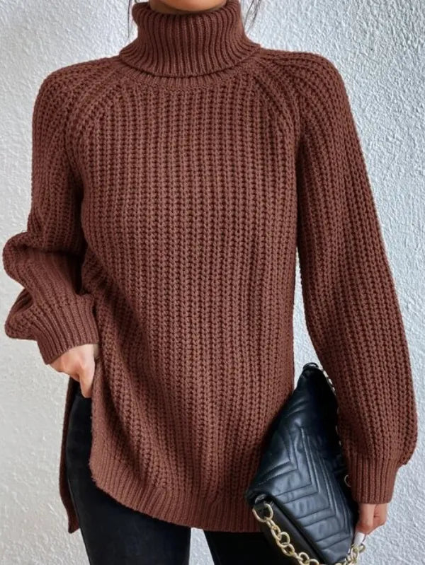Zoe | Jersey de cuello alto suave y holgado