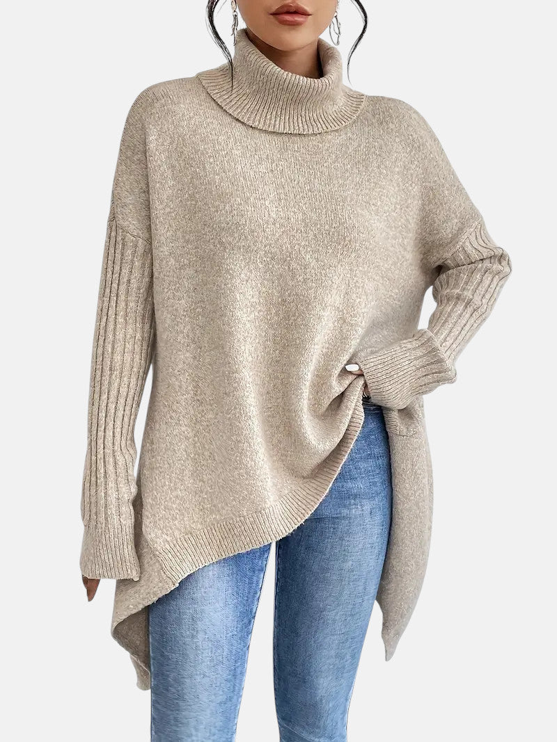 Josefina | Jersey oversize de cuello alto y corte largo