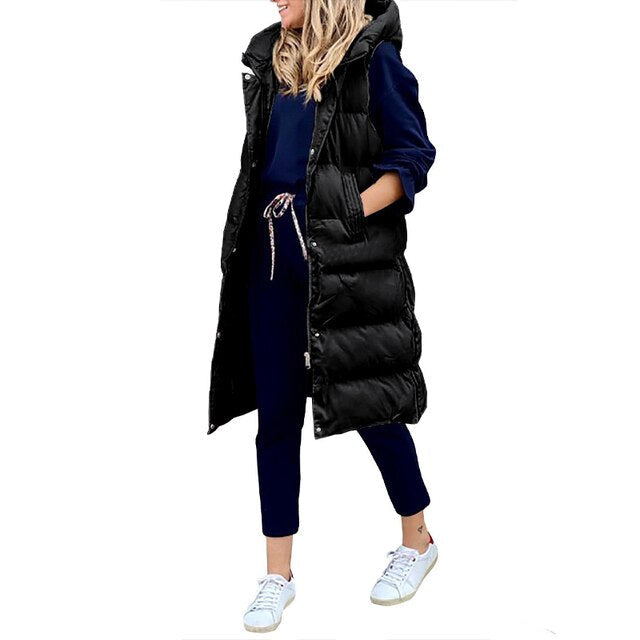 Bodywarmer Dames met een Dikke Pluchen Vulling en Extra Bedekking