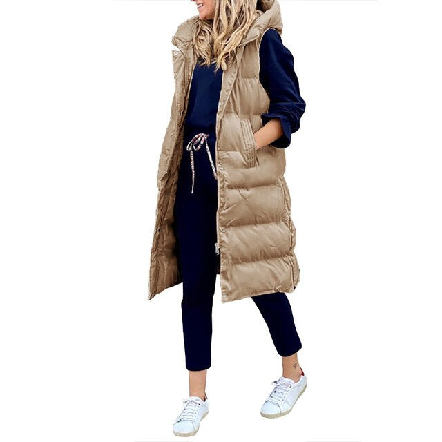 Bodywarmer Dames met een Dikke Pluchen Vulling en Extra Bedekking