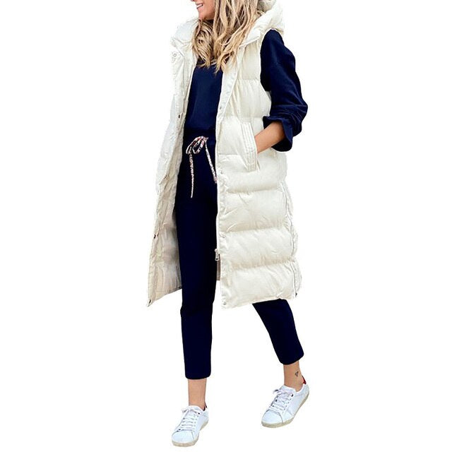 Bodywarmer Dames met een Dikke Pluchen Vulling en Extra Bedekking