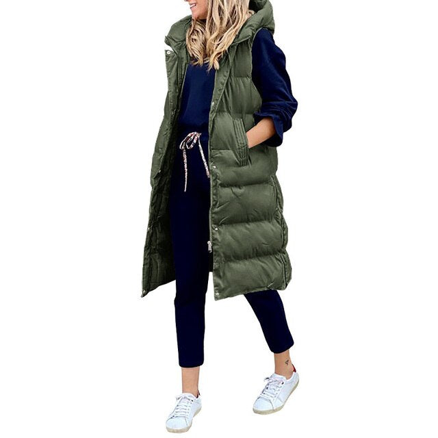 Bodywarmer Dames met een Dikke Pluchen Vulling en Extra Bedekking