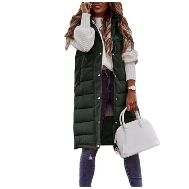Bodywarmer Dames met een Dikke Pluchen Vulling en Extra Bedekking