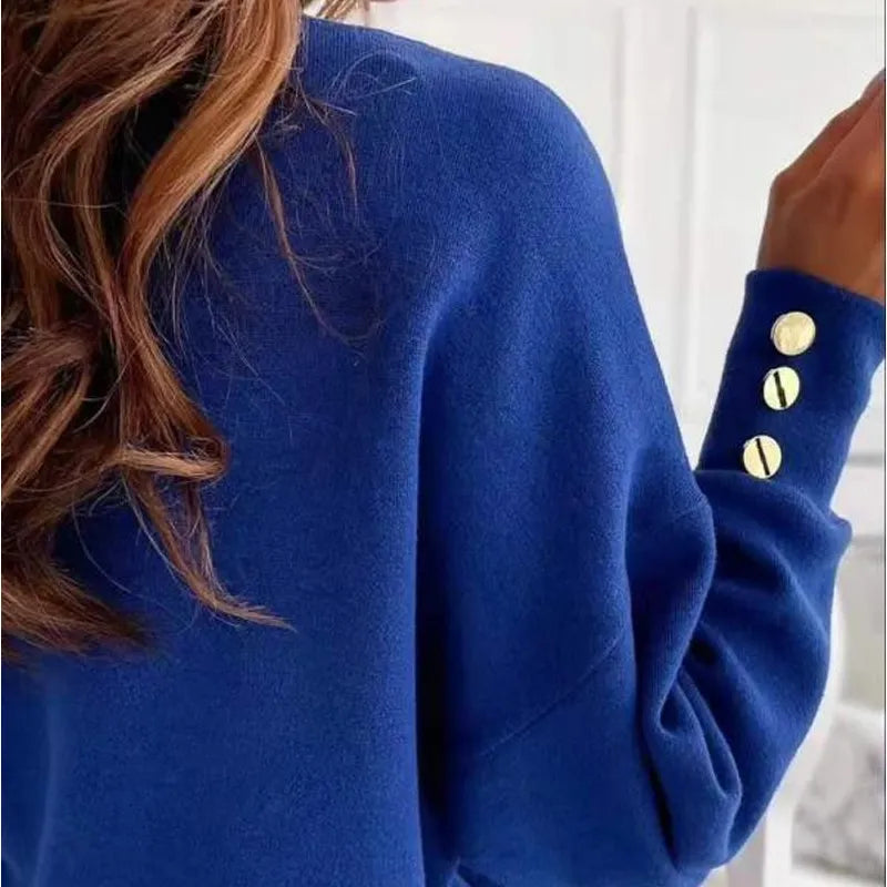 Lourdes | Jersey de punto con cuello de pico y botones