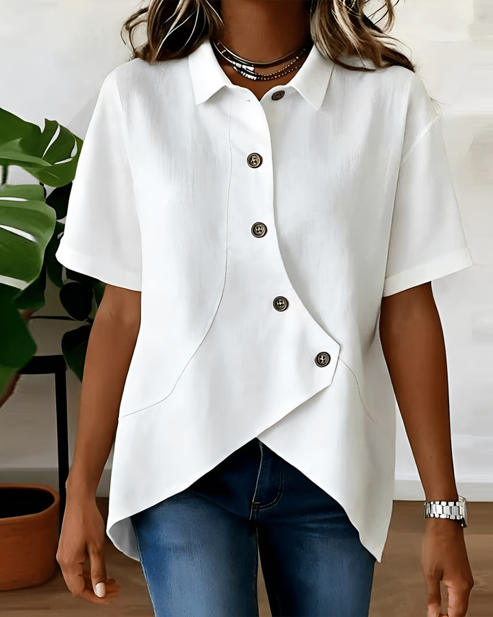 Frida | Blusa camisera de mezcla de lino (1+1 GRATIS)