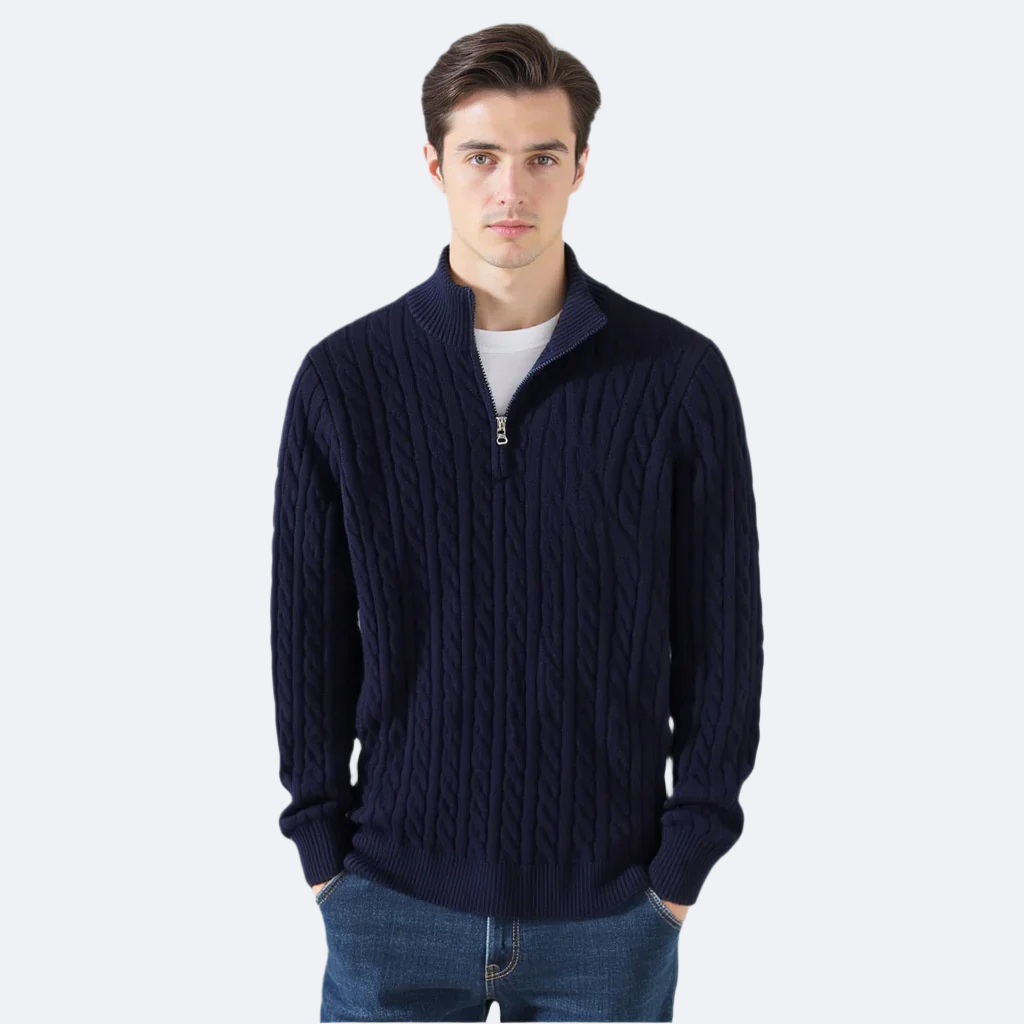Evelio | Jersey de ochos con media cremallera