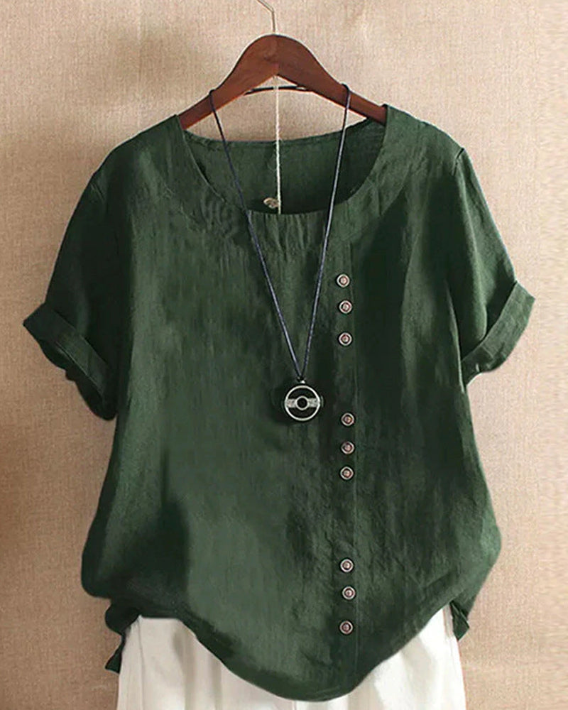 Ainara | Blusa casual con botones asimétricos