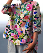 Olalla | Blusa vintage floral de aire francés