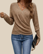 Harper | Weicher Wickelstrick-Pullover