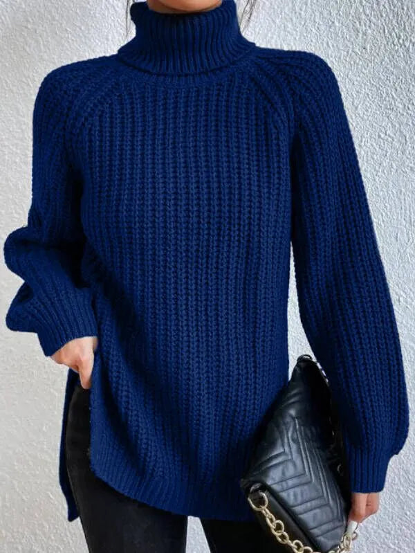 Zoe | Jersey de cuello alto suave y holgado