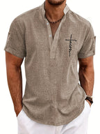 Sabino | Camisa de manga corta con cuello mao