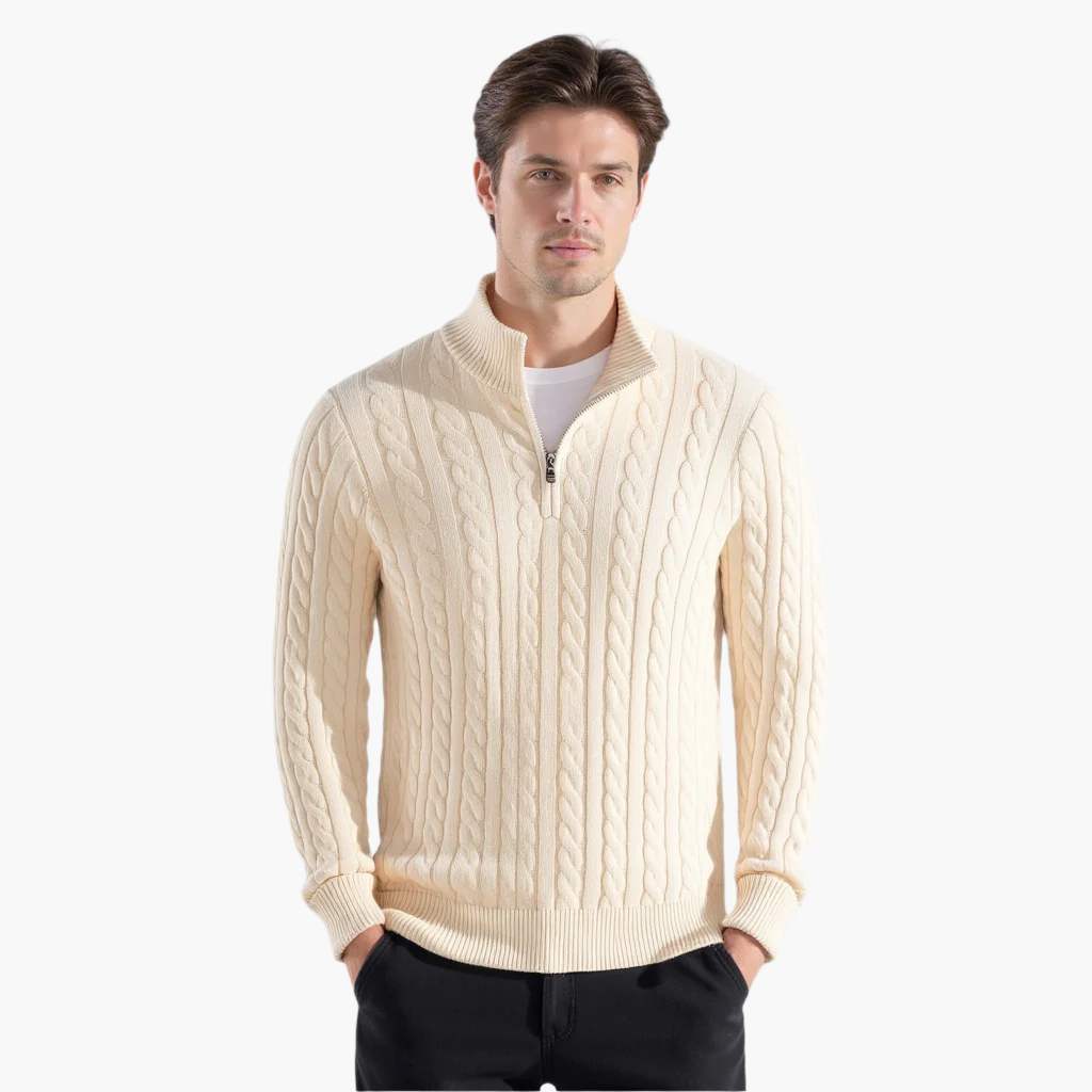 Evelio | Jersey de ochos con media cremallera