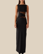Evelyn | Abendkleid mit Spitzenausschnitten