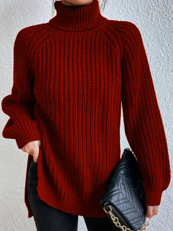 Zoe | Jersey de cuello alto suave y holgado