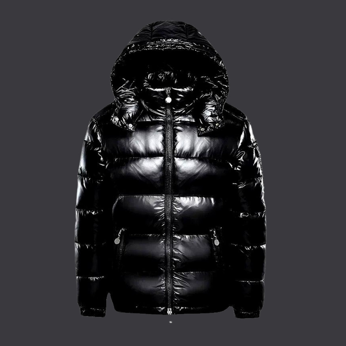 Tomasa | Abrigo de invierno brillante con capucha
