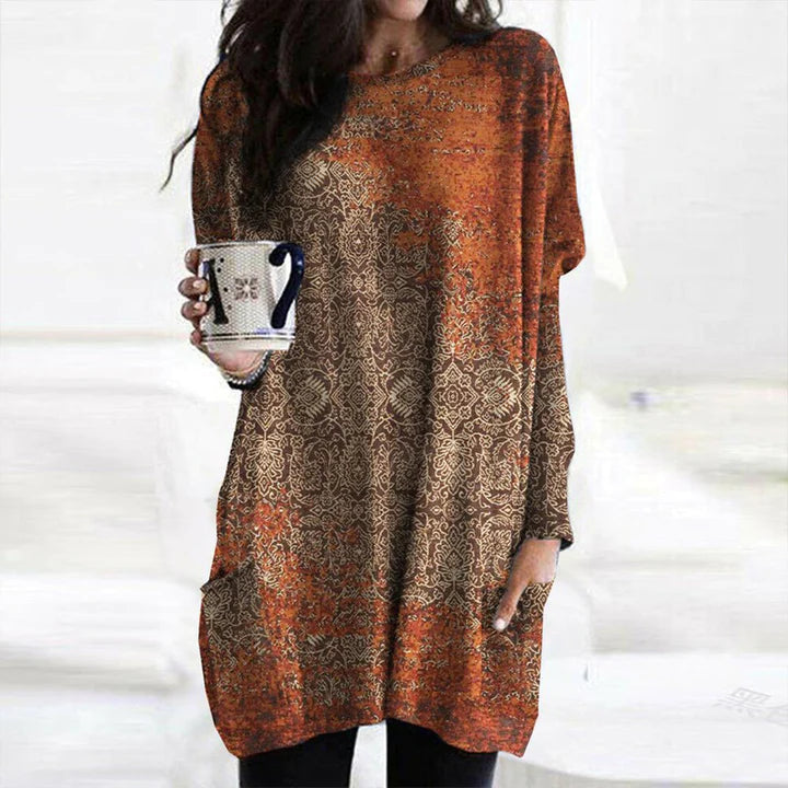 Jurk Dames in Boho Stijl met een Praktische Zak en Vloeiend Ontwerp