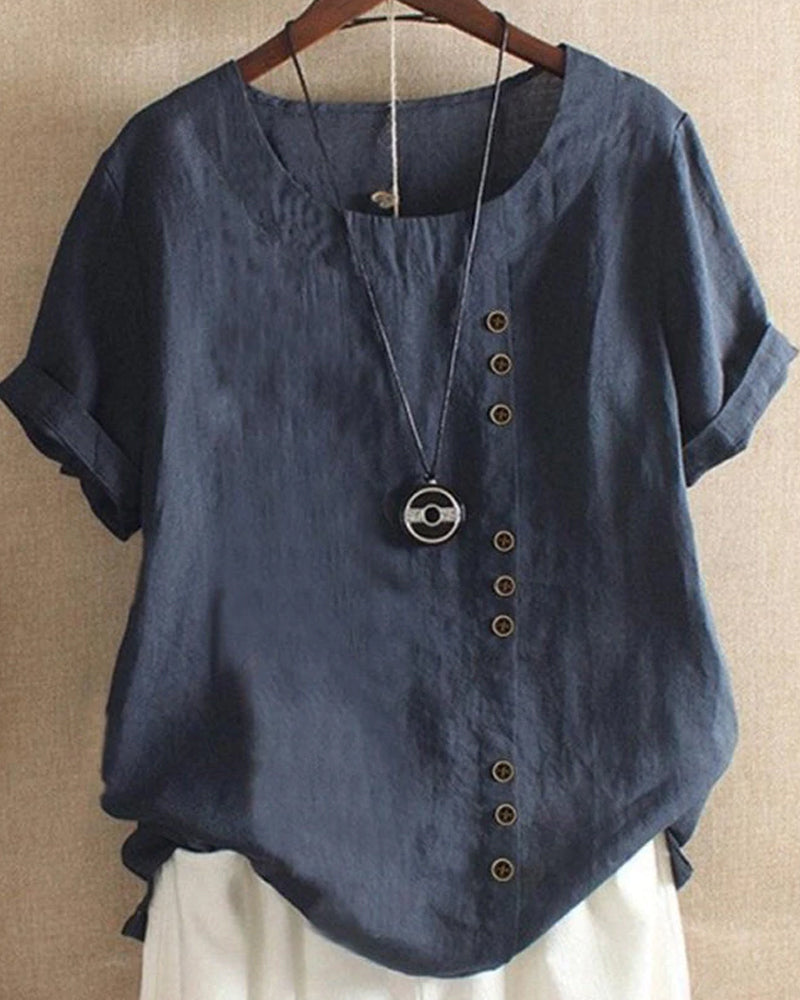 Ainara | Blusa casual con botones asimétricos