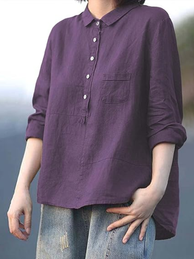 Celeste | Blusa vintage ligera y transpirable