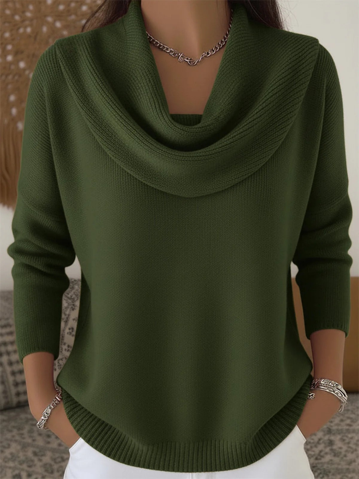 Araceli | Jersey de mezcla de merino con cuello camisero