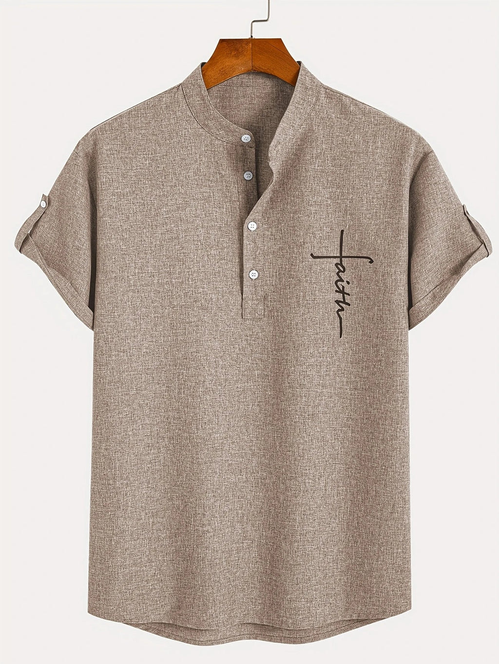 Sabino | Camisa de manga corta con cuello mao