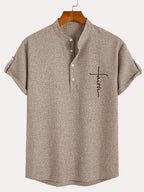 Sabino | Camisa de manga corta con cuello mao